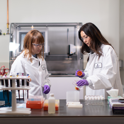 Researchers in Vertex Boston lab